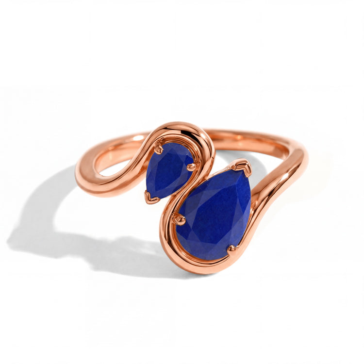 Lapis Lazuli Twisted Statement Ring