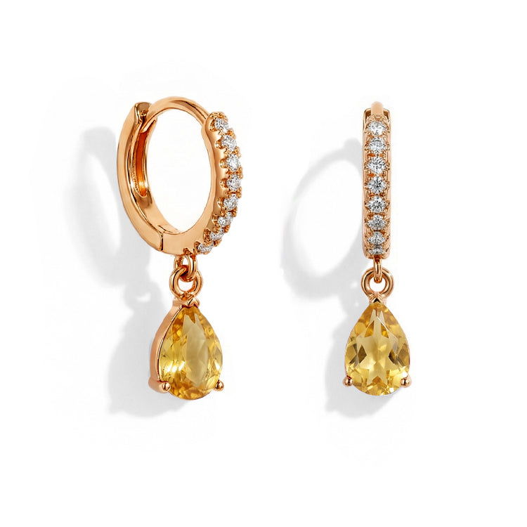 Citrine Hoop Earrings - Prosperity