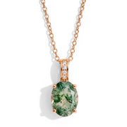 Moss Agate Necklace - Oval