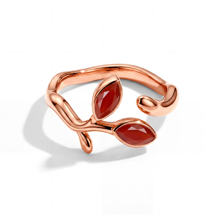Adjustable Carnelian Vine Ring