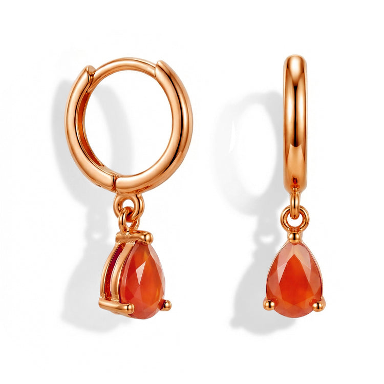 Carnelian Hoop Earrings