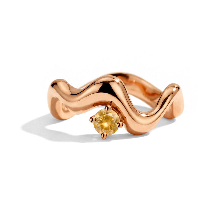 Wave Citrine Statement Ring