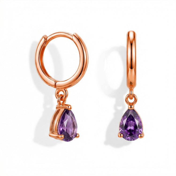 Amethyst Hoop Earrings