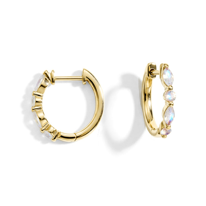 Moonstone Hoop Huggies Earrings