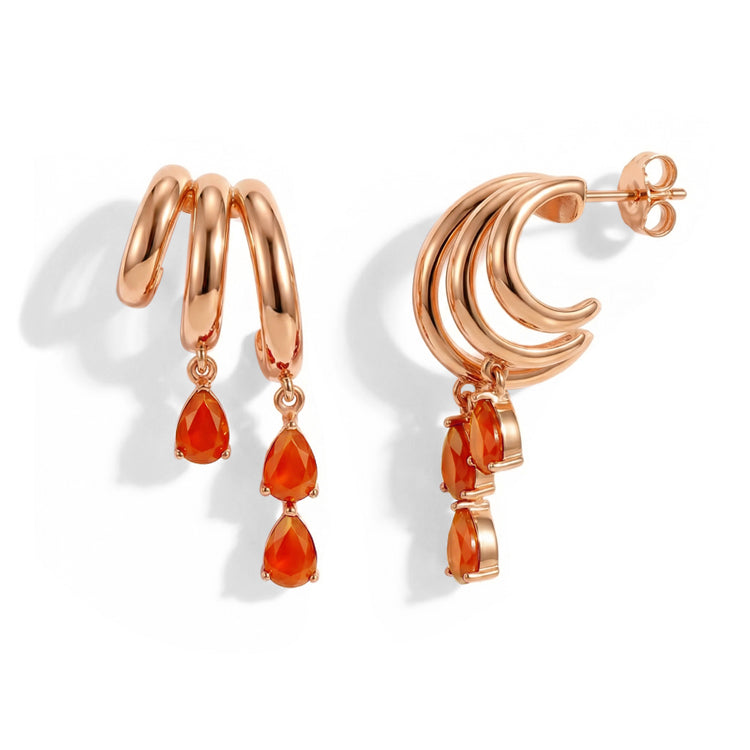 Stacked Carnelian Dangle Earrings