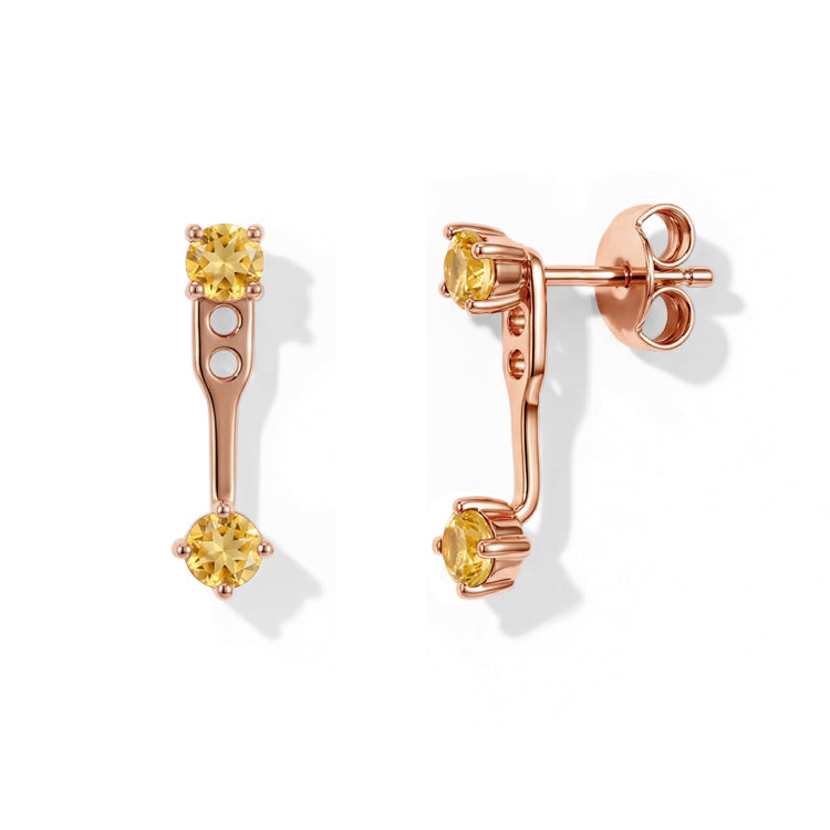 Citrine Earrings - Front & Back