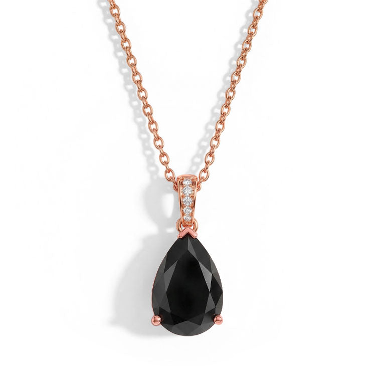 Black Onyx Necklace - Pear