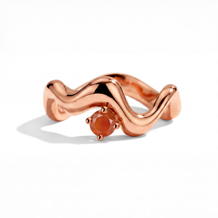 Wave Carnelian Statement Ring