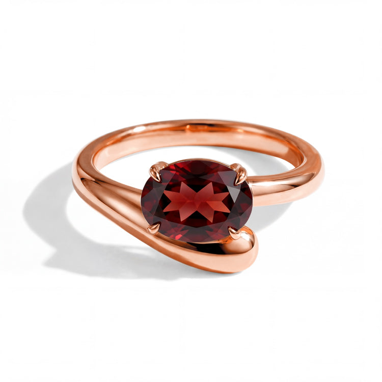 Twisted Statement Ring - Garnet