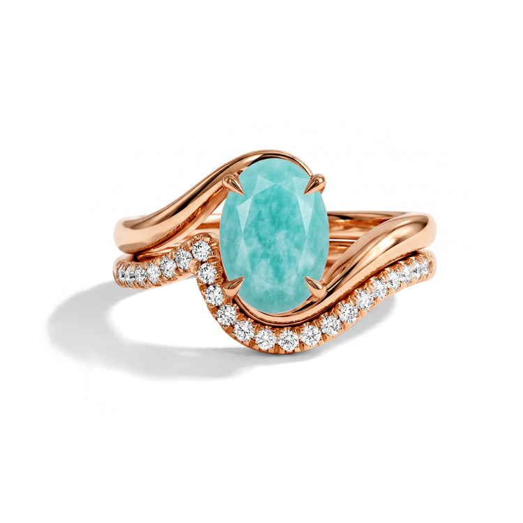 Twisted Amazonite Stackable Ring Set