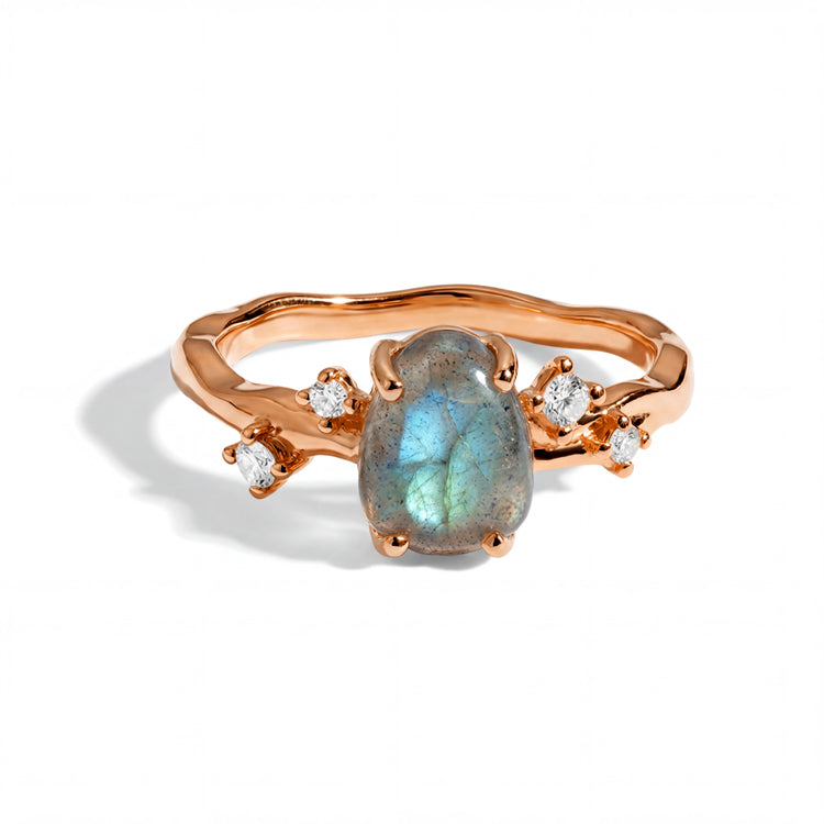 Organic Shape Labradorite Statement Ring
