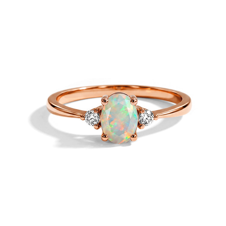 Opal Simple Oval Ring