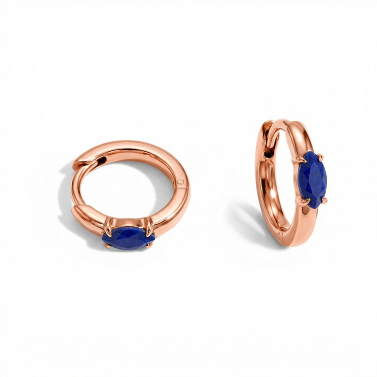 Huggies Lapis Lazuli Earrings - Marquise