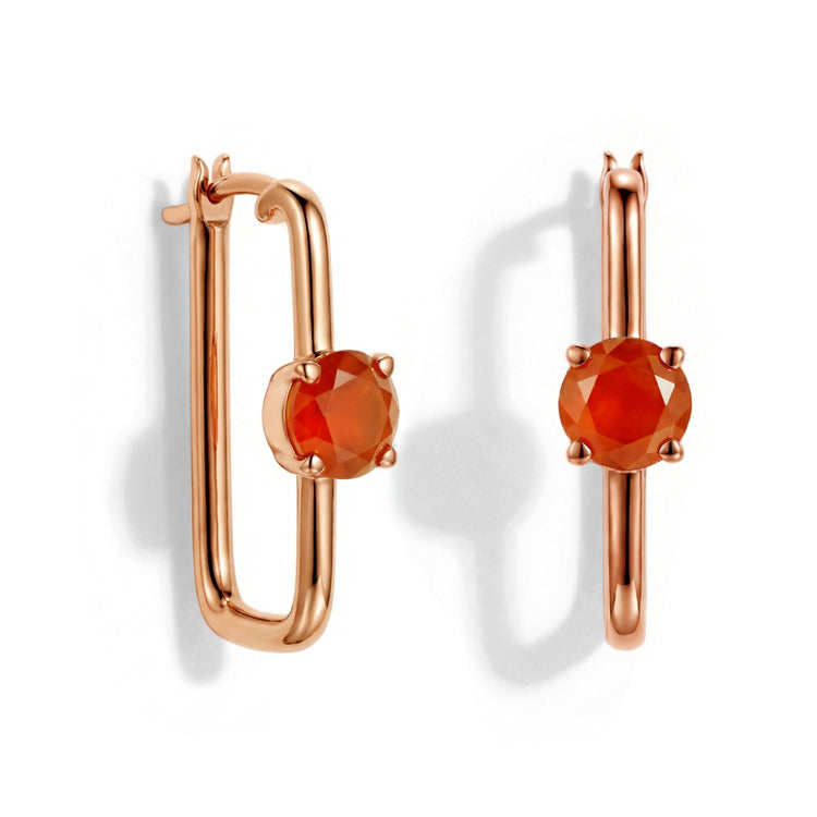 Large Carnelian Hoop Earrings