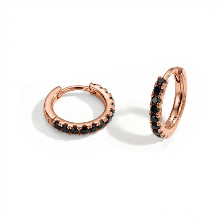 Classic Black Onyx Huggies Earrings