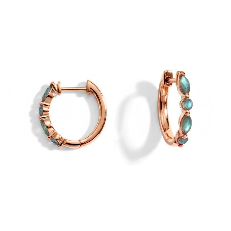 Labradorite Huggies Earrings - Elegant