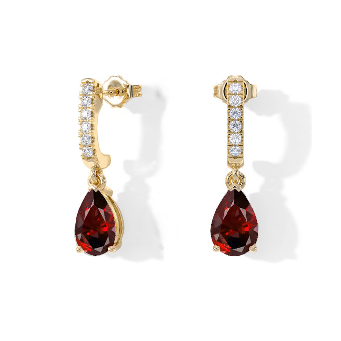 Garnet Dorp Earrings - Teardrops