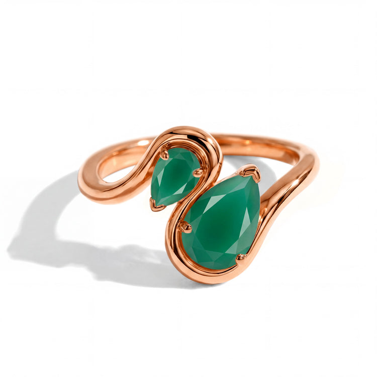 Pear Green Agate Stacking Ring