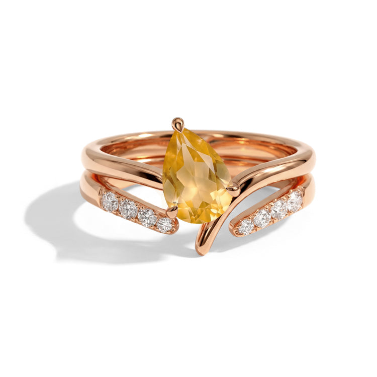 Citrine Double Statement Ring