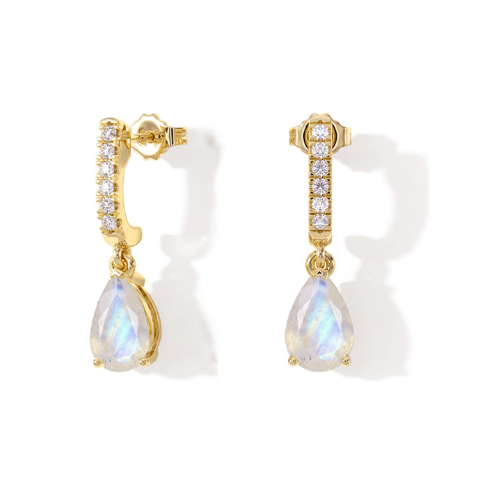 Drop Earrings - Moonstone Teardrop