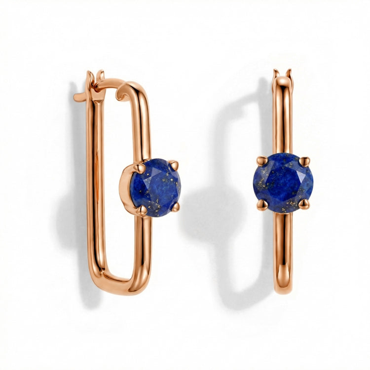 Large Lapis Lazuli Hoop Earrings