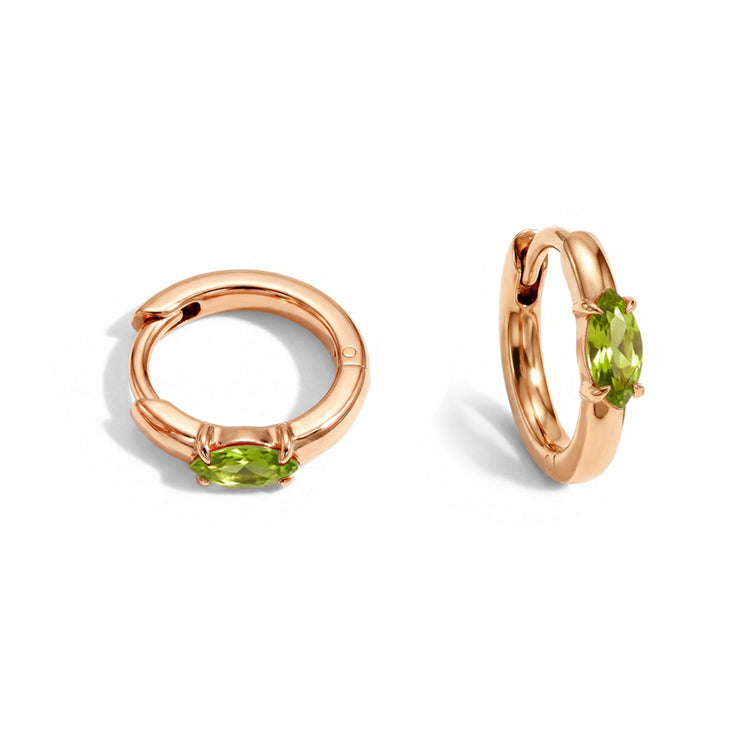 Huggies Peridot Earrings - Marquise