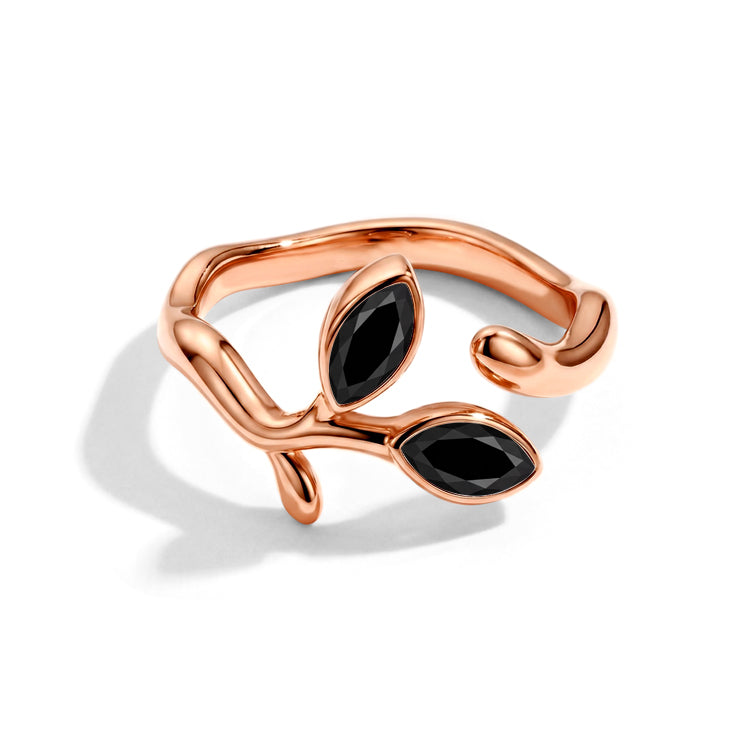 Adjustable Black Onyx Vine Ring