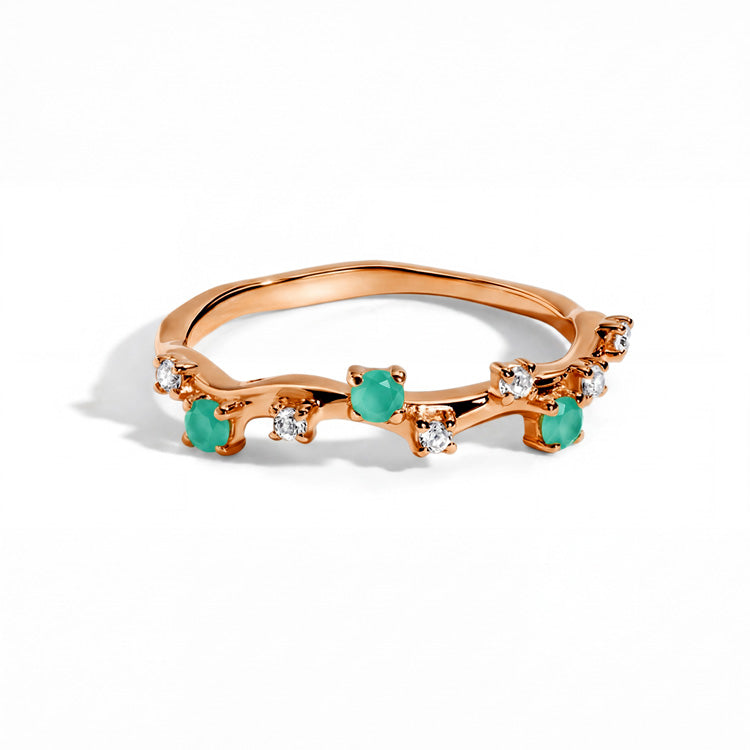 Dainty Green Agate Stacking Ring