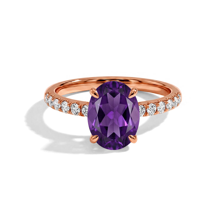 Oval Cut Amethyst Ring