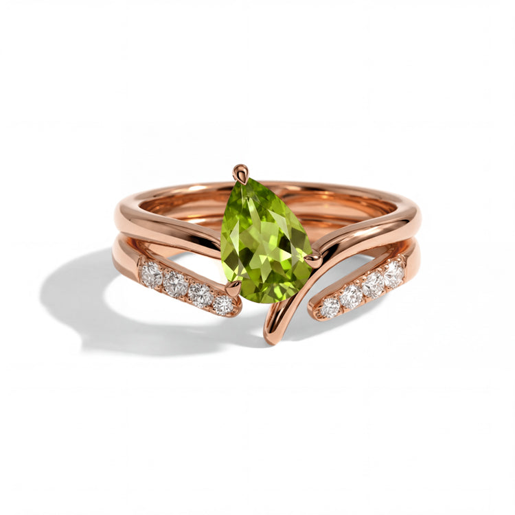 Peridot Stackable Double Ring Set