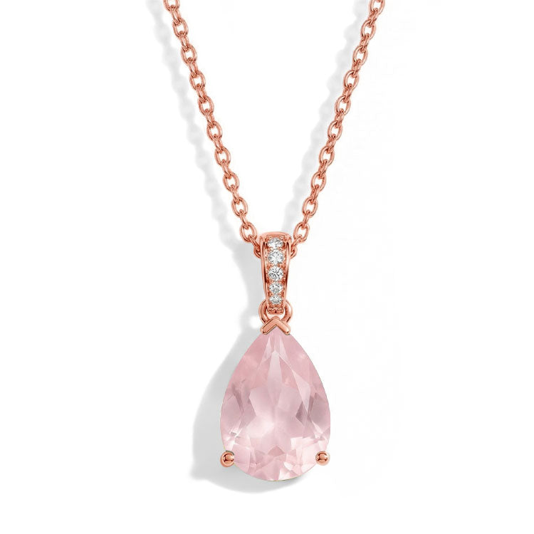 Rose Quartz Necklace - Pear