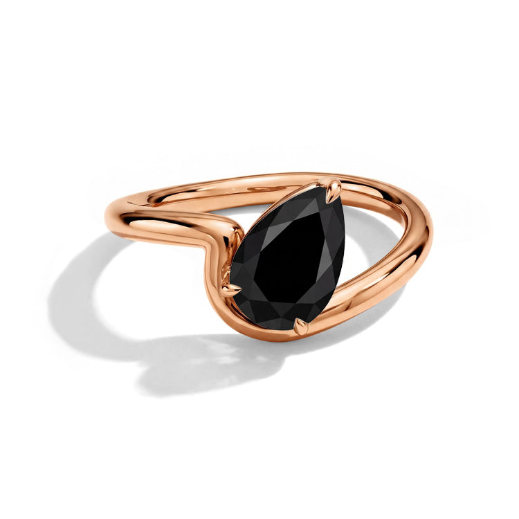 Contemporary Pear Black Onyx Ring