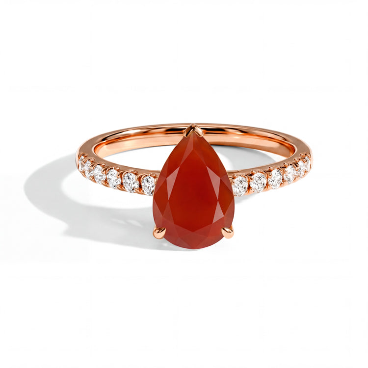 Teardrop Carnelian Ring