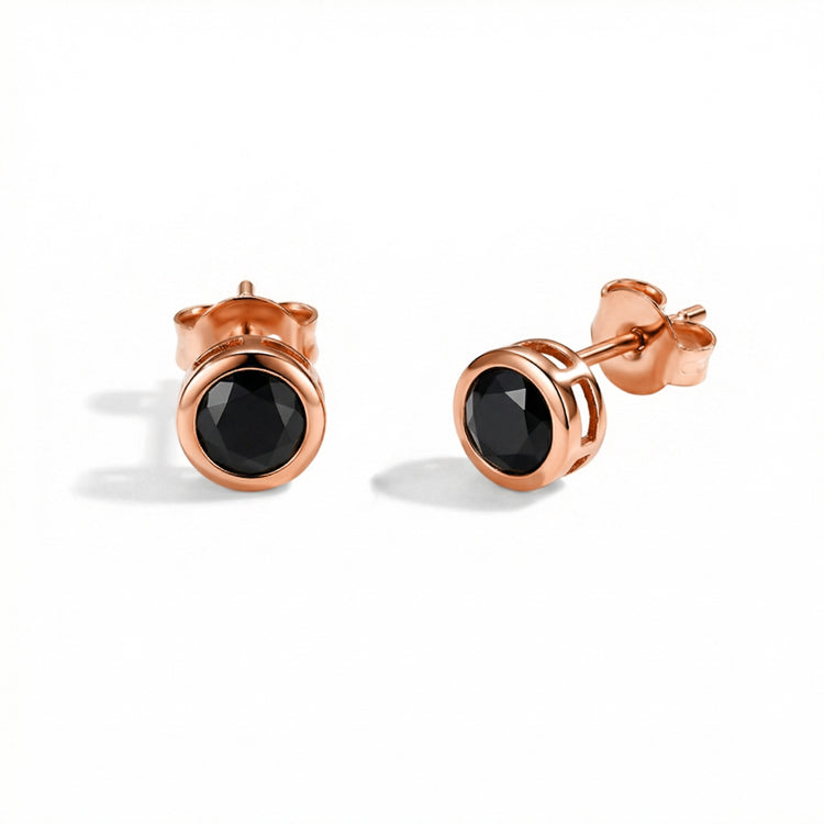 Black Onyx Stud Earrings - Stackable