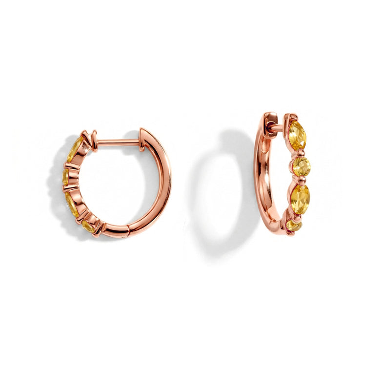 Citrine Huggies Earrings - Elegant
