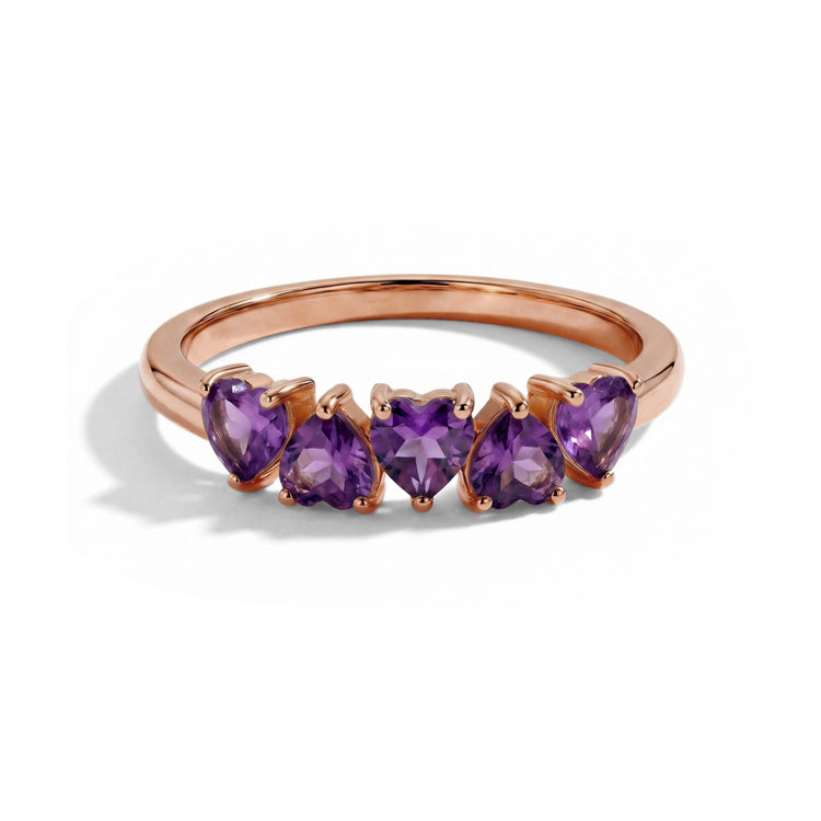Amethyst Heart Promise Ring