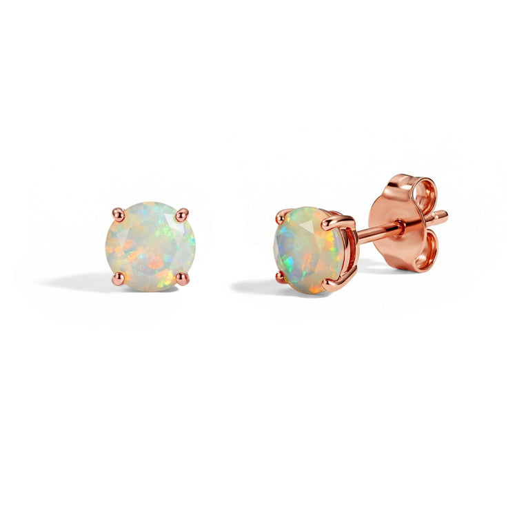 Opal Round Stud Earrings
