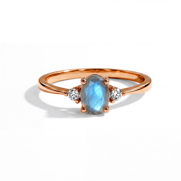 Labradorite Simple Oval Ring
