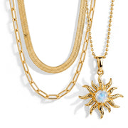 Moonstone Necklace - Stars & Moon