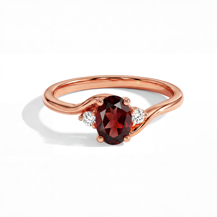 Cross-Twisted Garnet Ring