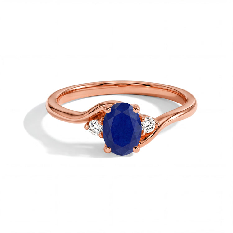 Cross-Twisted Lapis Lazuli Ring