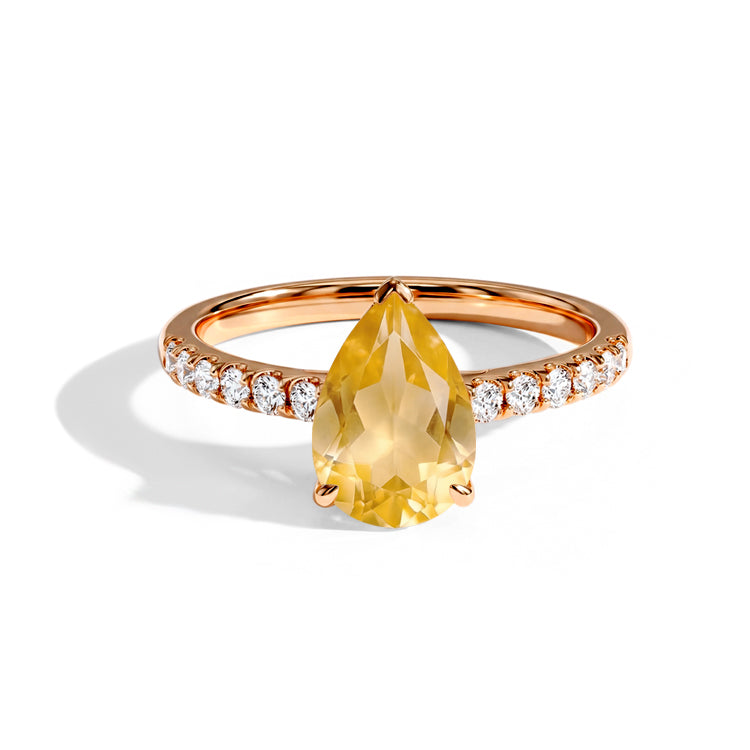Teardrop Citrine Promise Ring
