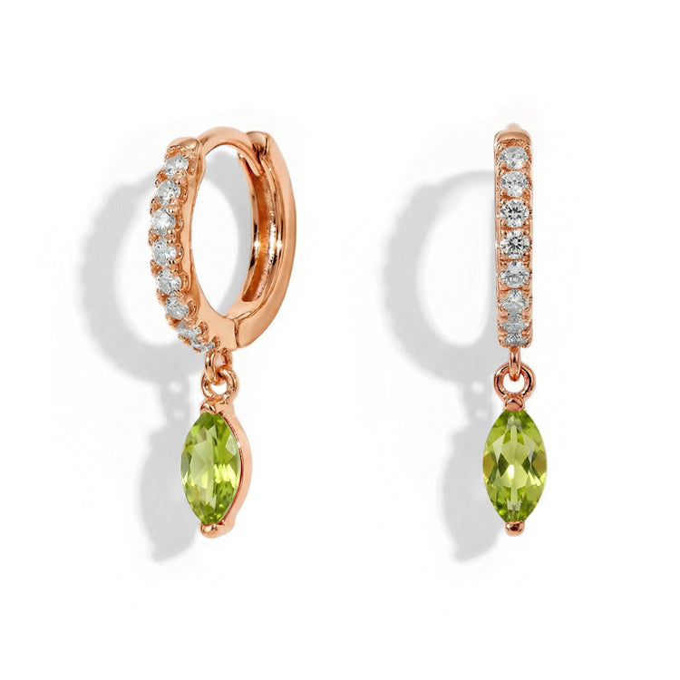 Hoops Earrings - Peridot Marquise