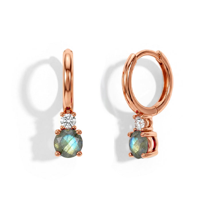 Labradorite Round Hoop Earrings