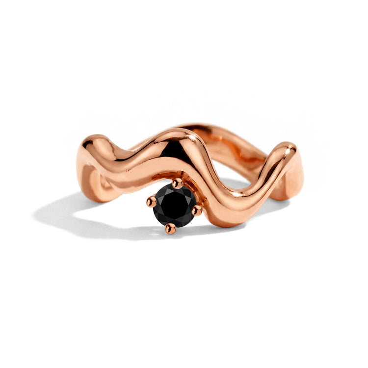 Wave Black Onyx Statement Ring