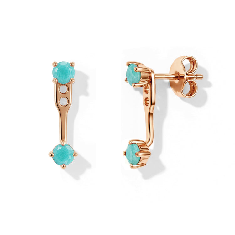 Amazonite Earrings - Front & Back