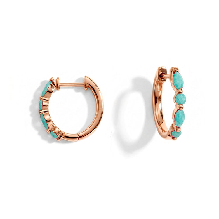 Amazonite Huggies Earrings - Elegant