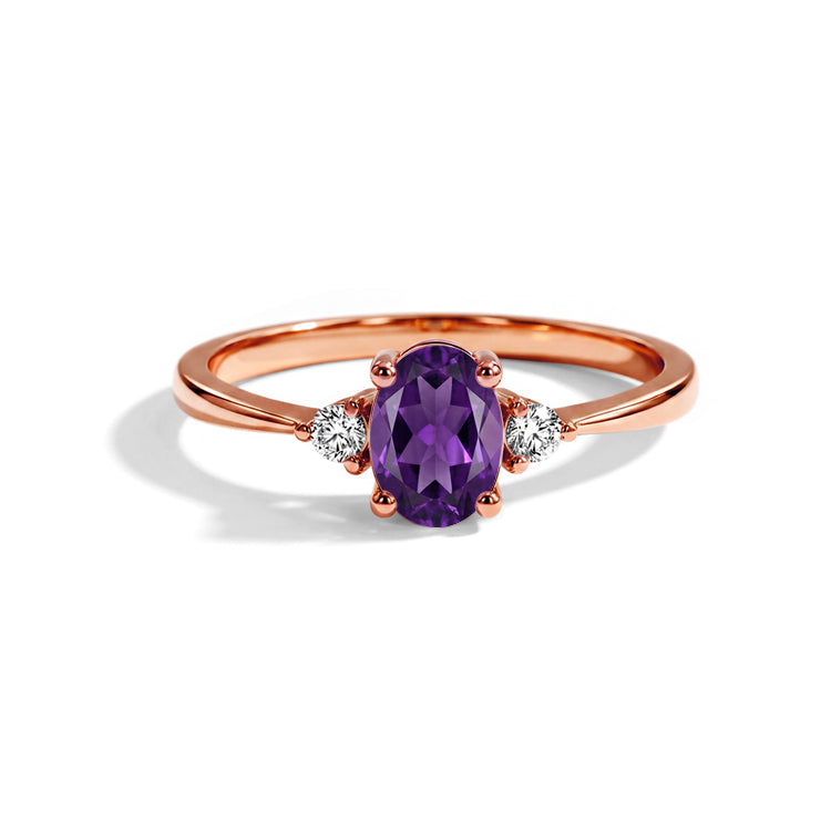 Amethyst Solitaire Ring - Wisdom