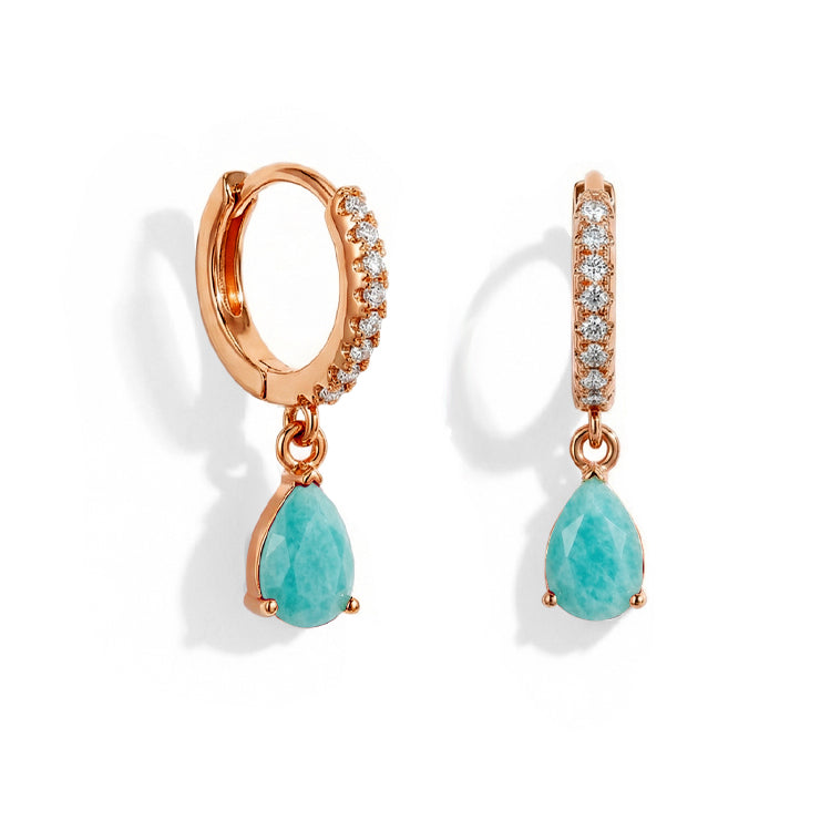 Amazonite Hoop Earrings