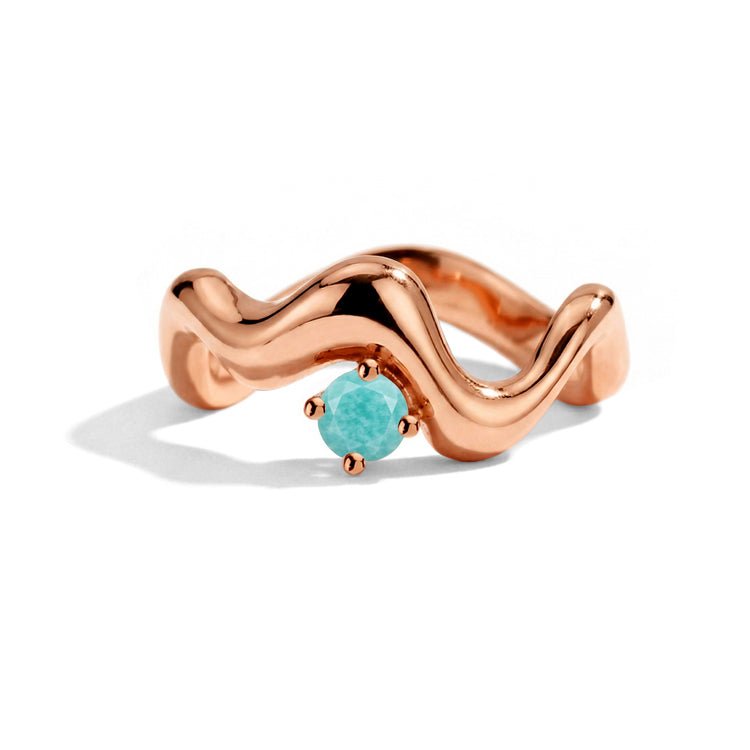 Wave-Twisted Amazonite Ring